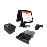 Nouveau système de point de vente tout-en-un avec écran tactile de 15,6 pouces, terminal de caisse, logiciel de caisse, imprimante, scanner, tiroir-caisse