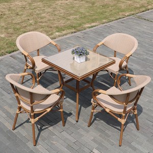 Bộ Ghế Và Bàn Ăn Bằng Nhôm Lưới Cho Quán Cà Phê Nhà Hàng Ngoài Trời Giá Tốt Nhất Ghế Quán Rượu Pháp Xếp Chồng Được Ghế Sân Vườn - Product Image 2