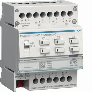 TYMS646R compatibile con il modulo HVAC Hagers KNX Secure, 6 uscite 24/230V AC + 12 regolatori di temperatura, facile da usare e compatibile con ETS 4M - Product Image 1