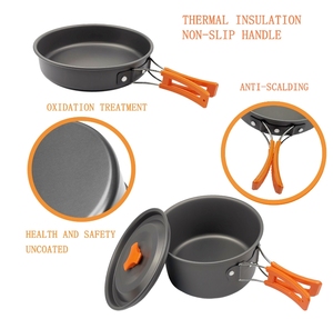 <span class=keywords><strong>Set</strong></span> di pentole da campeggio portatile da esterno 3 pezzi <span class=keywords><strong>Set</strong></span> di pentole per 2-3 persone con padella - Product Image 2