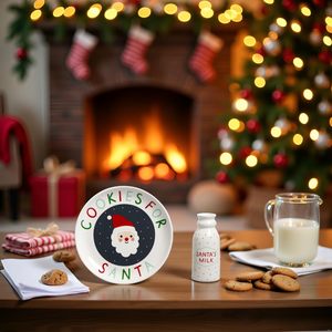 <span class=keywords><strong>Biscuits</strong></span> pour assiette de père Noël en céramique et pot à lait <span class=keywords><strong>du</strong></span> père Noël Traditions de la veille de Noël et activités de vacances pour enfants - Product Image 6