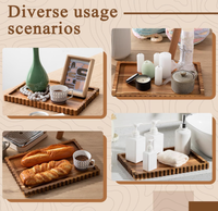 Présentoir à bijoux en bois anti-dérapant fait à la main laque Snack Food Coffee Breakfast Servant Plateau