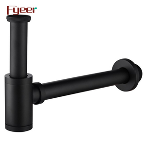 Fyeer ottone nero trappola per bottiglie <span class=keywords><strong>sifone</strong></span> scolapiatti P-Trap bagno lavello in rame lavello per lavabo - Product Image 1