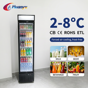 Refrigerador Vertical Delgado de Enfriamiento Estático Profesional, Refrigerador de Una Puerta, Exhibidor de Bebidas, Refrigerador para Hoteles y Restaurantes - Product Image 1