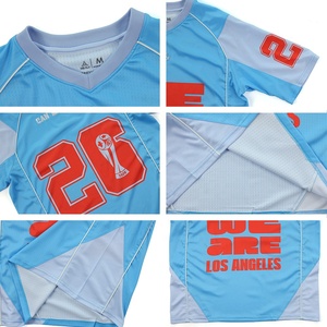 Kaus sepak bola 2026 kustom leher V uniseks, T-Shirt lengan pendek ukuran ekstra besar bergaya jalanan - Product Image 3