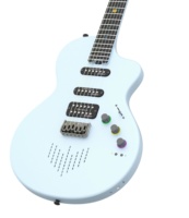 Gitar Elektrik Pintar Natasha Nebula 6 Senar dengan Efek Suara Terintegrasi, Finishing Matte Serat Karbon, Model Pemula 22 Fret Aktif