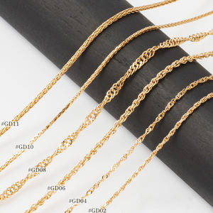 สร้อยคอแบบโซ่สีทองล้วนของผู้หญิงที่สง่างามชุดของขวัญจากข้าวสาลีแฟชั่นจากสิงคโปร์ - Product Image 1