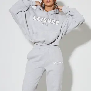 Individuelles lässiges Sweatshirt Hosen Damen Streetwear für Jogginghosen Pullover übergroß Damen Hoodie und Joggerset Hersteller