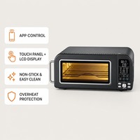 Four à convection électrique 18L à commande tactile, cuisinière à pizza 400°C, contrôlé par application, fonction maintien au chaud, noir, pour usage hôtelier