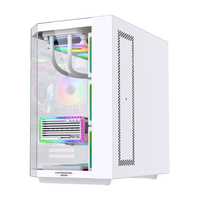 Gabinete Gamer LOVINGCOOL de Nuevo Estilo para PC, Chasis ATX Tipo Cubo de Vidrio Templado con RGB, Cubierta de Torre Mediana para Computadora de Escritorio