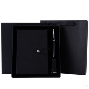 2026 Modern Business <b>Gift</b> Set With White Notebook Pen And Leather Bookmark In Black <b>Box</b> Exquisite Office Promotion Item - Product Image 4