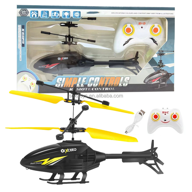 Rechargeable Electric Plane Remote Control Helicopter Drop Resistant Induction Aircraft with LED Light