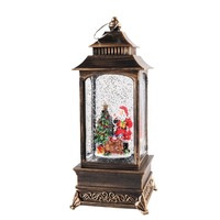 Lanterne boule à neige de Noël avec musique et lumière, effet de neige automatique, décoration de table de Noël, cadeau de Noël, vente en gros
