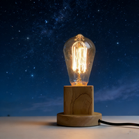 Lampes Lampe de bureau Lampe de table en bois massif Base E27 Lampes de table LED Vis LED 8 styles Bois sculpté Veilleuse E26 Décoration de salle d'étude