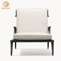 Chaise longue d'extérieur en aluminium avec dossier réglable, coussin blanc imperméable, lit de soleil en métal pour piscine, jardin, villa