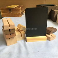 Base en bois rustique pour porte-panneau acrylique, porte-menu A5, bloc en bois avec fente personnalisée, support d'affichage en bois pour cartes