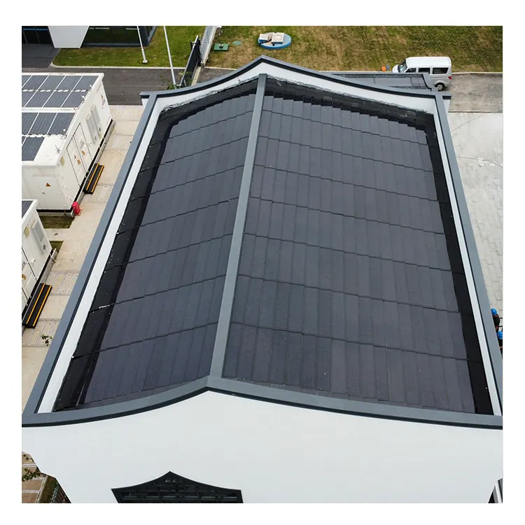 Jual cepat portabel warna-warni ukuran 60W sampai 70W panel surya bipv casing kaca untuk bangunan dengan HJT Mono untuk ubin atap