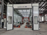 Cabine de peinture diesel conforme aux normes CE avec conception à trois portes haute puissance, éclairage LED haute luminosité et fonction de séchage