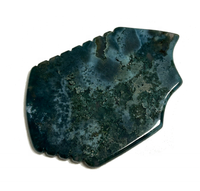 Outil Gua Sha en Agate Mousse Verte avec Fonction Musicale et Lifting Facial pour SPA, Thérapie des Points d'Acupression, Masseur de Beauté Sculpté à la Main