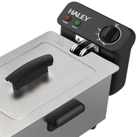 Friteuse HALEY 3L en acier inoxydable avec couvercle à poignée unique, température réglable, panier filtrant, pour cuisine domestique, OEM ODM