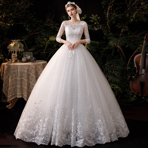 Nouvelle <span class=keywords><strong>Robe</strong></span> de Mariée Simple en Dentelle Française pour Femmes Enceintes Minces de Petite Taille Style Moderne Promotion <span class=keywords><strong>Printemps</strong></span> Mariages - Product Image 2