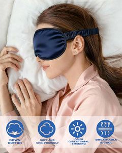 Masque oculaire 3D en mousse à mémoire de forme à récupération lente, occultant, confortable, respirant, réglable, produit d'aide au sommeil personnalisé par le fabricant - Product Image 4
