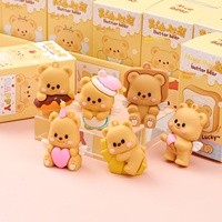 Porte-clés en PVC Ours en peluche crémeux, pendentif de sac à dos en peluche de dessin animé pour étudiant, cadeau en gros, jouet surprise en sachet mystère