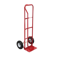 Chariot à main robuste à 2 roues en métal avec pneus pneumatiques, chariot à main portable pour entrepôt, ferme, jardin, transport de marchandises