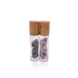 10ml verre cylindre <span class=keywords><strong>Jade</strong></span> <span class=keywords><strong>pierre</strong></span> rouleau boule haut <span class=keywords><strong>de</strong></span> gamme huile essentielle déodorant rouleau sur bouteille avec bouchon en plastique - Product Image 3