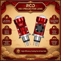 Ampoule de phare LED universelle H4 HS1 32W 5000K Blanc Froid avec lentille de projecteur avant pour moto, boîtier rouge, Plug & Play, Rétrofit CSRE0113L