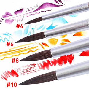 Petits pinceaux à <span class=keywords><strong>peinture</strong></span>, 4 pièces, poils de cheval, pinceaux ronds pour détails, pour la <span class=keywords><strong>peinture</strong></span> à l'huile, à l'aquarelle, au visage, à l'acrylique, pour la salle de classe - Product Image 4