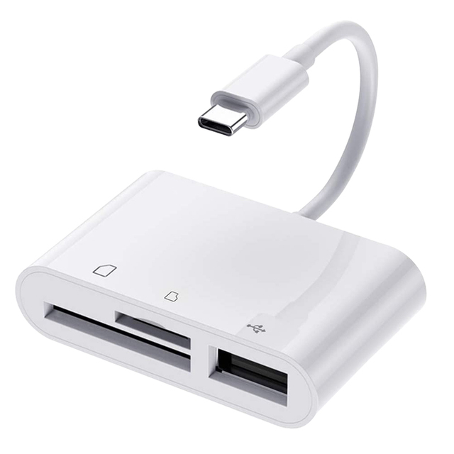 TISHRIC Three-in-one TYPE-C Card Reader Support Memory Card SD TF USB Lightweight and Portable Card Reader