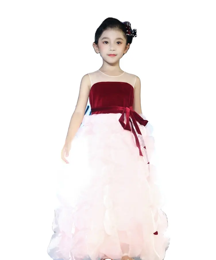 ハイエンドデザイナーの子供のプリンセススーパー外国ブランドの女の子のドレス女の子の散歩ショーのためのイブニングドレス