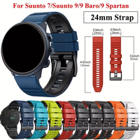 Tali Jam Tangan Pintar Pengganti Silikon 24mm yang Dapat Disesuaikan, Mewah dan Modis untuk Suunto 9 Baro9/7/D5