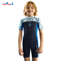 Combinaison de plongée en néoprène thermique à manches courtes pour enfants de 1,5 mm, une pièce, anti-UV, pour garçons et filles, plongée en apnée, surf