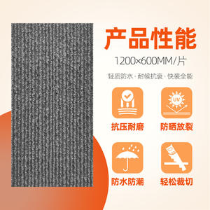 Composant mural décoratif gris en similicuir léger, imitation pierre ardoise à effet d'eau fluide - Product Image 2