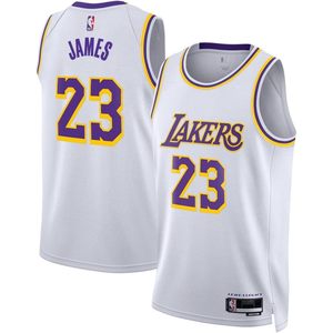 Maillot de basket-ball blanc LeBron James 23 des Lakers de Los Angeles, édition Association pour enfants et jeunes, vêtements de basket-ball anti-humidité - Product Image 1