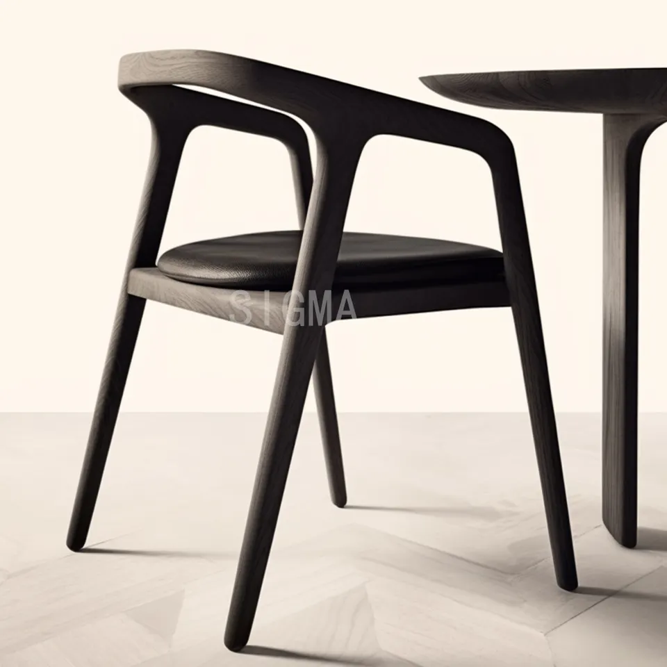 Wholesale Luxury Classic Design Armrest Chair Restaurant Dining Chair With Wood Legs