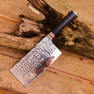 Cuchillo de cocina de acero inoxidable forjado con patrón martillado, cuchillo afilado para rebanar, cuchillo de chef para el hogar. - Product Image 2