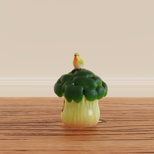 Bulk Premium Keramische Vogelhuisje Schattige Vogel Op Broccoli Sculptuur Op Maat Gemaakte Huisdierenhabitat Handgemaakt Binnentuin Decor Vogelhuis - Product Image 4