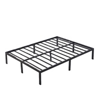 Base de lit mezzanine moderne en métal avec finition thermolaquée noire, capacité de charge de plus de 300 kg, taille personnalisable pour utilisation en chambre d'hôtel