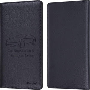 Boîte organisateur de documents de véhicule automobile en cuir PU avec logo personnalisé, étanche, pour documents d'immatriculation et d'assurance - Product Image 6