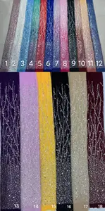 New Lace High Quality Sequin Bridal Lace Fabric Beaded Stone Lace Fabric Dresses For Women