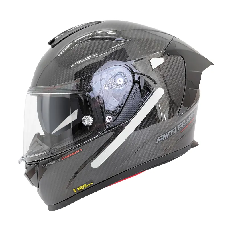 Casco da moto integrale in fibra di carbonio resistente alla corrosione di guida di sicurezza urbana di alta qualità