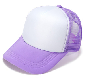 High Quality Custom Logo Truck <strong>Hat</strong> Foam Plain Blank Advertising Printed Bill <strong>purple</strong> Trucker <strong>Hats</strong> with Sponge Screen Cap Printing - Product Image 1