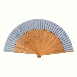 Magnifique éventail pliant rétro en bambou, haute qualité, motif artisanal sculpté et peint, thème mariage en dentelle, origine Hunan - Product Image 5