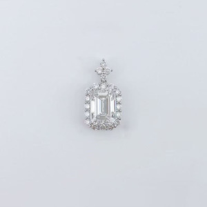 Pendentif unisexe en diamant de laboratoire platine taille émeraude certifié IGI avec pierres latérales, délicat breloque flacon de <span class=keywords><strong>parfum</strong></span> - Product Image 5