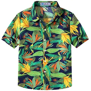 A qualidade superior da marca new respirável crianças havaiano casual camisa de manga curta