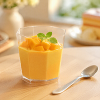 Vaso Desechable Transparente de Plástico PS para Postres, 5oz, Grado Alimenticio, para Mousse, Pudín, Parfait, Tiramisú, Yogur, Helado, Fiestas y Catering