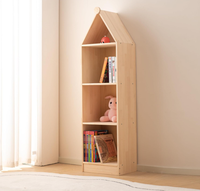 Forme de maison en bois enfants étagère à jouets étagère en bois vitrine ouverte bibliothèque de rangement 3 niveaux armoire de rangement organisateur